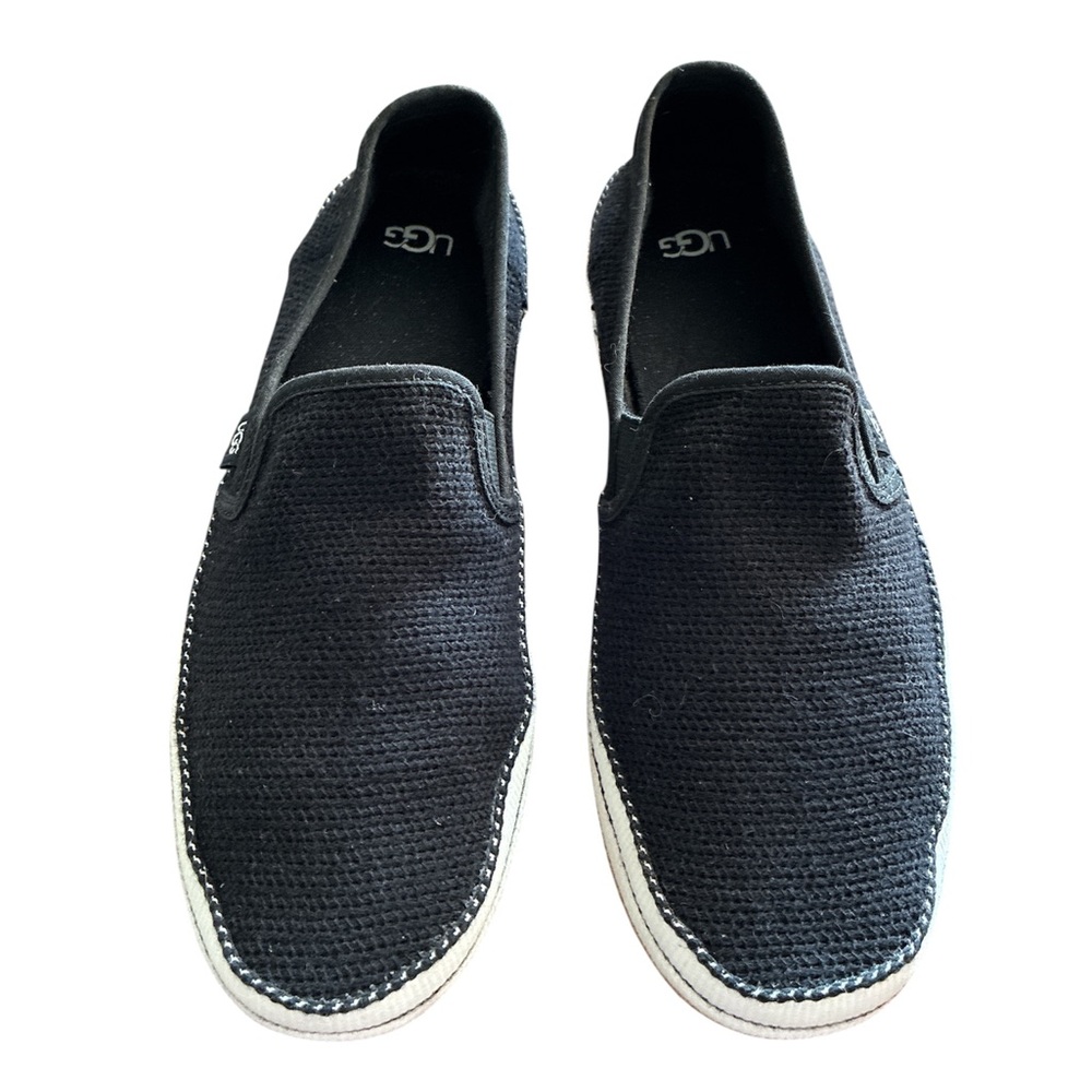 UGG Bren Mesh Slip-On Flats Textured Walking Shoe Slipper Rubber Sole Black S 10